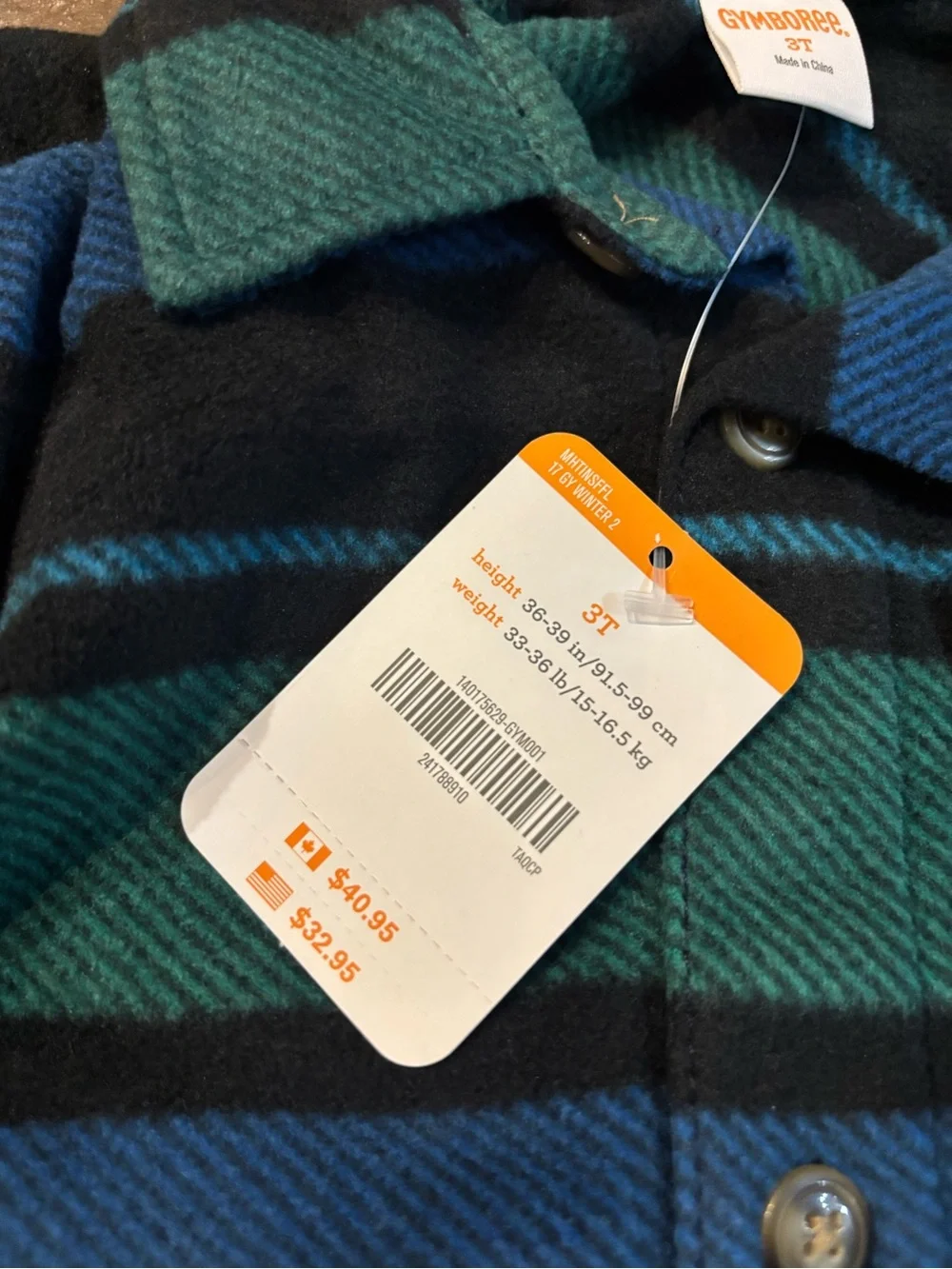 ✅Gymboree Blue & Green Striped Button-Down Shirt